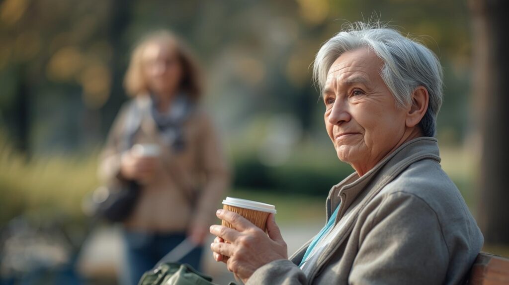 Persoon van middelbare leeftijd functioneert in dagelijks leven ondanks polyneuropathie en herstelproces