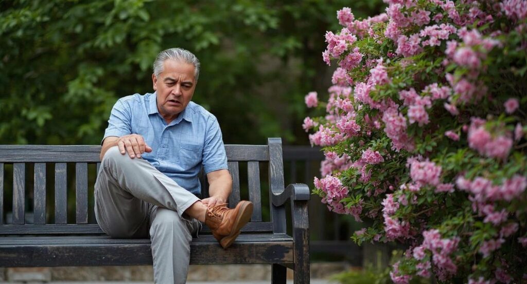 eerste symptomen van polyneuropathie in de voeten.